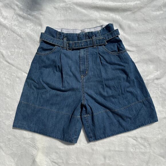 Rachel Comey Irolo Denim Shorts Wide Leg Knee Length Belted Jeans Sz 2 EUC $325 - Picture 11 of 16